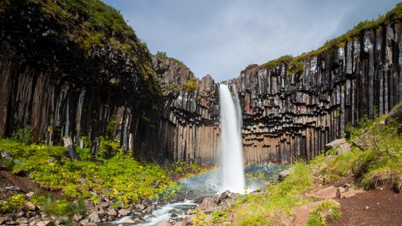 Islande, pludmale, jūra, Reynisdrangar, Vík í Mýrdal, Rejnisdrangeras klintis