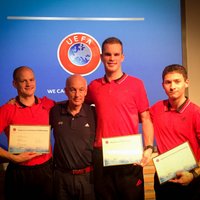 Trīs Latvijas jaunie tiesneši absolvē UEFA CORE kursus ar izcilības diplomu