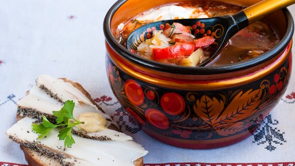 borsch, soup, tauki, salo, ukrainu virtuve, ediens, food