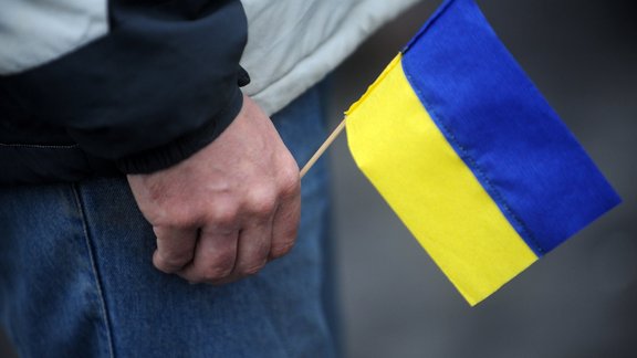 Ukrainas tautai veltītā atbalsta akcija pie Brīvības pieminekļa. - 12