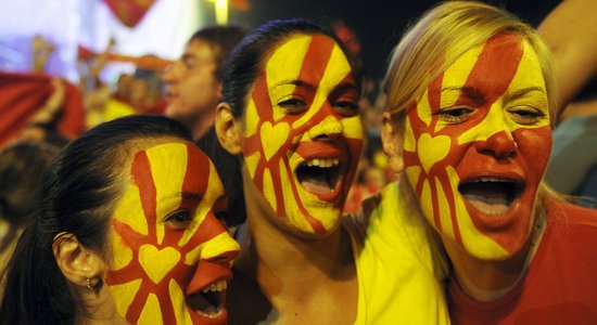 Skopjes centrā tūkstošiem maķedoniešu svin basketbolistu uzvaru pār Lietuvu