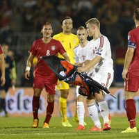 EURO 2016 kvalifikācija: Serbija un Albānija nekārtību dēļ nepabeidz maču