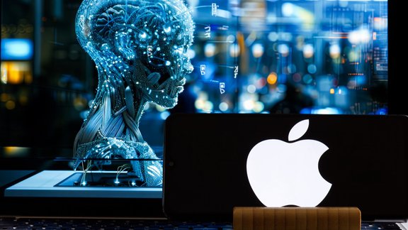 apple logo, robots, mākslīgais intelekts