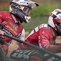 Kantētāju Daidera un Stupeļa ekipāžām ceturtā un sestā vieta kvalifikācijā PČ posmā blakusvāģu motokrosā