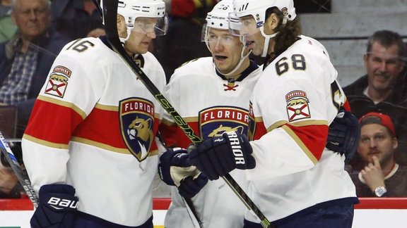 Jussi Jokinen (36), Aleksander Barkov (16), Jaromir Jagr