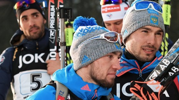 Martin Fourcade, Alexander Loginov, Anton Shipulin