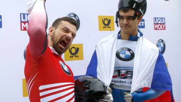 Skeleton, gold medalist Martins Dukurs and bronze Nikita Tregybov