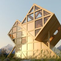 Foto: Unikāla ģeometrisku formu brīvdienu māja