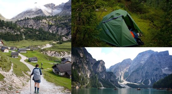 Apburti, izlijuši un priecīgi par paveikto. Sešu dienu pārgājiens Dolomītos