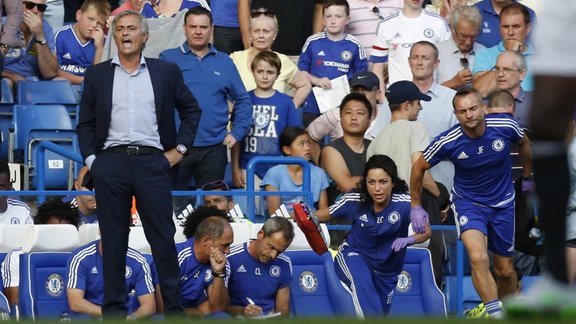 doctor Eva Carneiro, head physio Jon Fearn, Chelsea manager Jose Mourinho