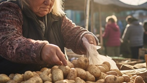 ekonomika, IKP, tirgus, pārdevēja, kartupeļi, tirdzniecība