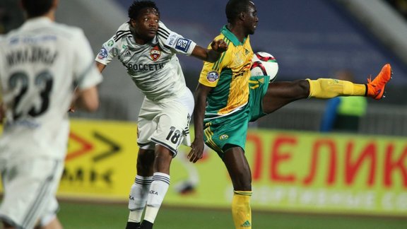 CSKA s Georgi Milanov and Ahmed Musa and Kuban s Mohammed Rabiu