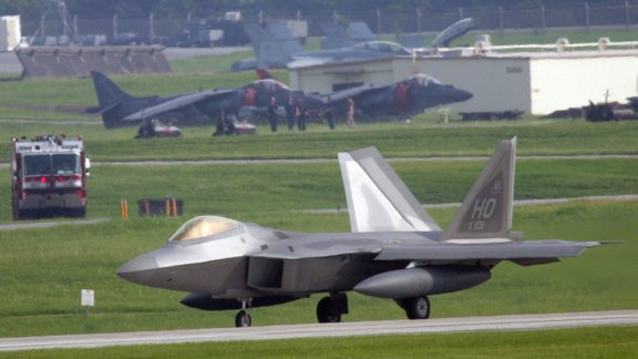 USA Air Force F-22A Raptor fighter Okinawa