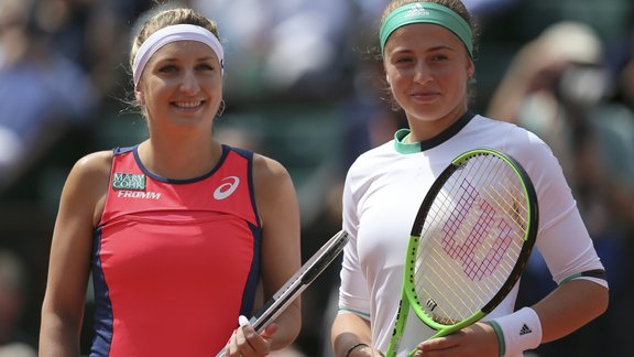 Teniss, Frenc Open pusfināls: Jeļena Ostapenko - Timea Bacinski - 1