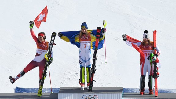 Wendy Holdener, Frida Hansdotter, Katharina Gallhuber