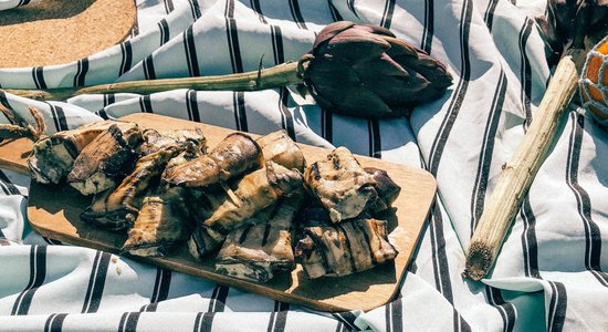 Grilēti baklažāni ar mandeļu rikotas pildījumu