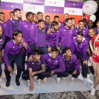Foto: 'Fiorentina' 'iegriež ballīti' pirms spēles Rīgā