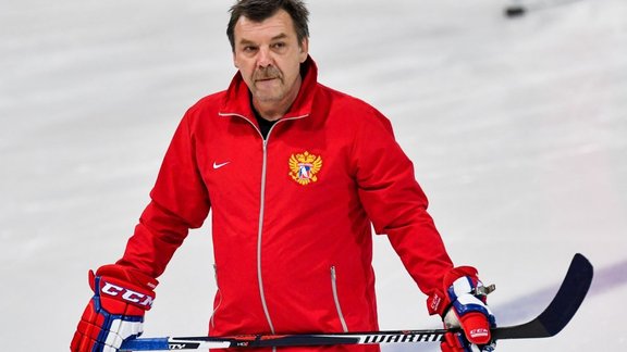 The Russian hockey team head coach Oleg Znarok