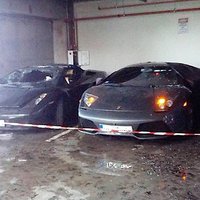 В подземном паркинге Skanstes virsotnes сгорели два Lamborghini