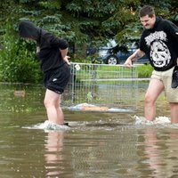 Foto: Jelgavā applūdusi dzīvnieku patversme; aicinājumam palīdzēt liela atsaucība