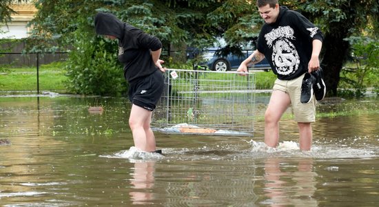 Foto: Jelgavā applūdusi dzīvnieku patversme; aicinājumam palīdzēt liela atsaucība