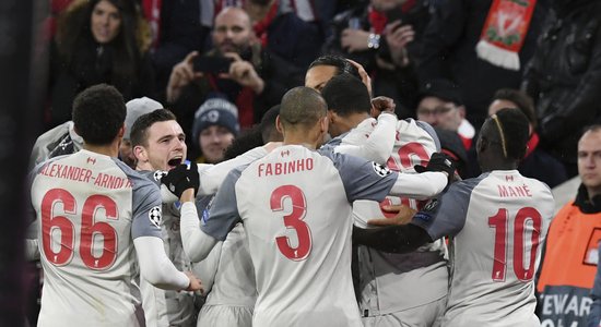 'Liverpool' droši uzvar 'Bayern' un sasniedz Čempionu līgas ceturtdaļfinālu