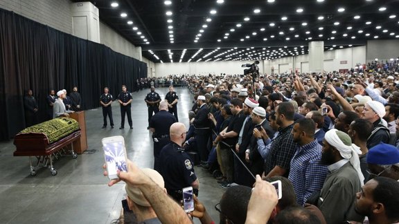 Islamic funeral prayer for the late boxing champion Muhammad Ali in Louisville