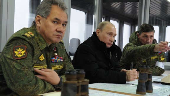 Sergei Shoigu and Vladimir Putin