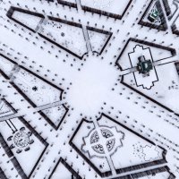 Citāds skats uz Rundāles pili – ziemīgā parka raksti no putna lidojuma