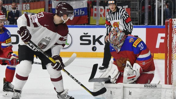 Hokejs, pasaules čempionāts: Latvija - Krievija