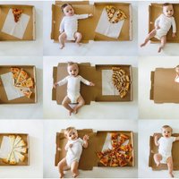 Foto: Mamma izmanto picas šķēles, iemūžinot sava bērna dzīves pirmos 12 mēnešus