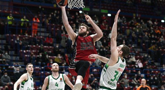 'Žalgiris' un 'Baskonia' bez latviešiem ierindā zaudē Eirolīgas spēlēs