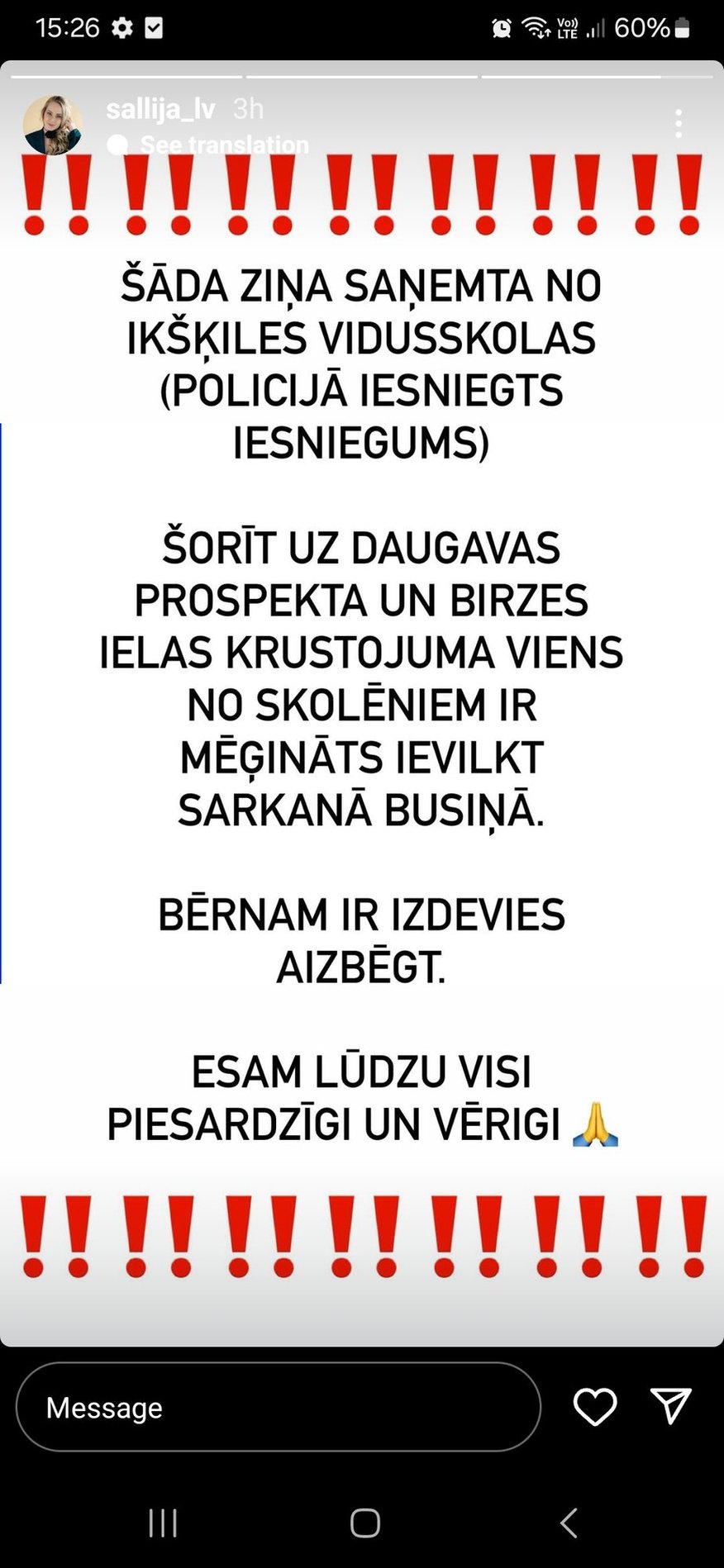 Ikšķilē sarkana busiņa vadītājs pārbiedē skolēnu; bažas par nolaupīšanas mēģinājumu neapstiprinās