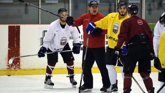 Hokejs. Latvijas hokeja izlases treniņš pirms turnīra Bledā - 4