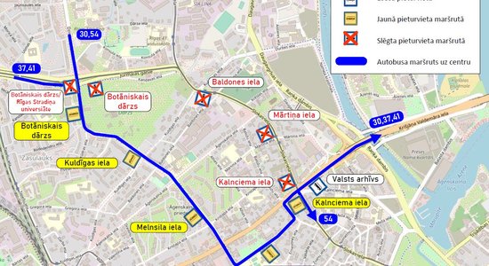 С 11 марта закроют участок улицы Слокас, изменены четыре автобусных маршрута