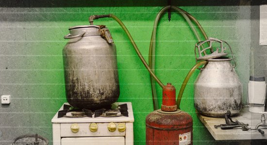 Kandžas dzīšana no siles, slaucenes un smalka destilēšanas aparāta