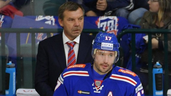 SKA head coach Oleg Znarok, Ilya Kovalchuk 