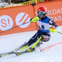Foto: Latvijas sportisti labākie otrajā dienā FIS slalomā Siguldā