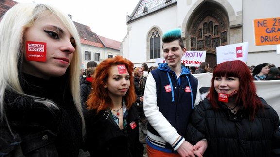 Croatian gay rights supporters 