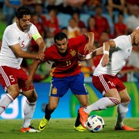 Gruzijas futbolisti sensacionāli pārtrauc Eiropas čempiones Spānijas nezaudēto spēļu sēriju