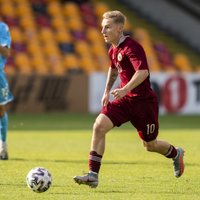 Latvijas U-21 futbolisti svin uzvaru pār grupas vicelīderi