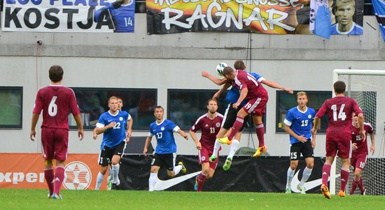 Trenera Pahara debijas spēlē Latvijas futbolisti cīnās neizšķirti ar Igauniju