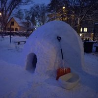 Foto: Tētis par prieku dēliem uzbūvē iespaidīgu eskimoviesnīciņu; pirmie viesi jau pieteikušies