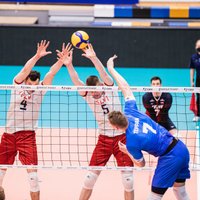 Latvijas vīriešu izlase volejbolā piekāpjas Igaunijai arī trešajā pārbaudes spēlē