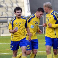 'Ventspils' futbolistiem uzvara Latvijas virslīgas pēdējo gadu čempionu cīņā