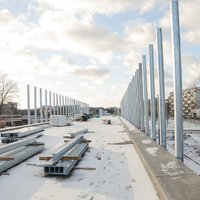 Foto: Austrumu maģistrāles būvniecība Rīgā nerimst arī ziemā
