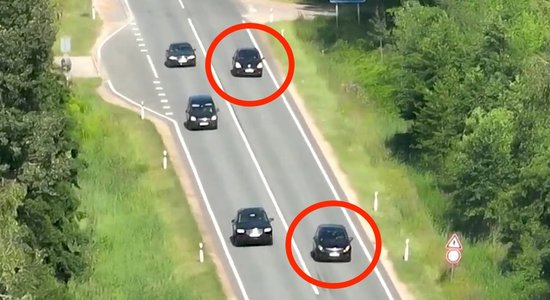 Video: Policija ar dronu virs šosejas fiksē pārgalvīgus apdzinējus