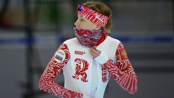 Olga Fatkulina at the Russian speed skating