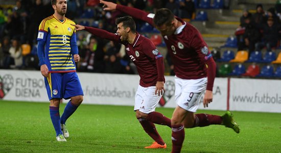 Latvijas futbola izlase neveiksmīgo PK kvalifikāciju noslēdz ar Andoras sagraušanu