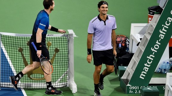 Roger Federer with Andy Murray 